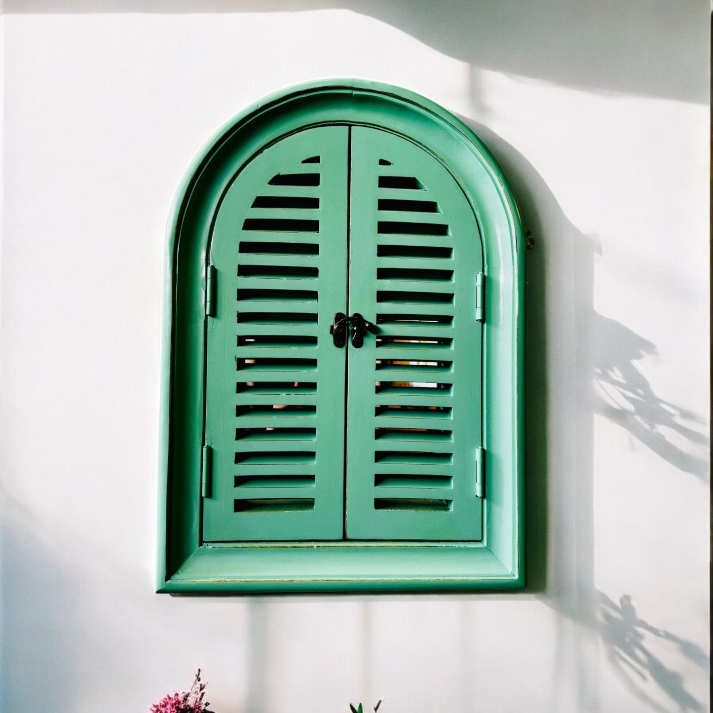 Arch Slatted Window Mirror
