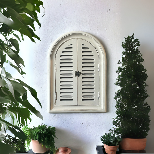 Arch Slatted Window Mirror