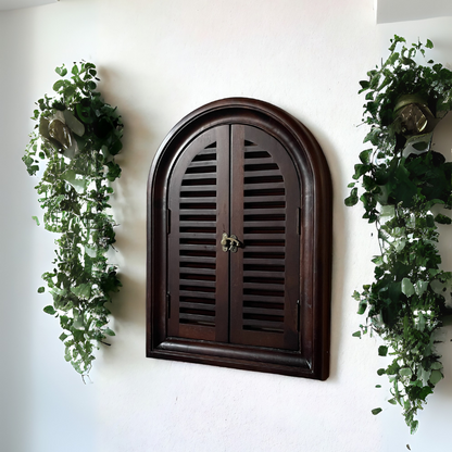 Arch Slatted Window Mirror