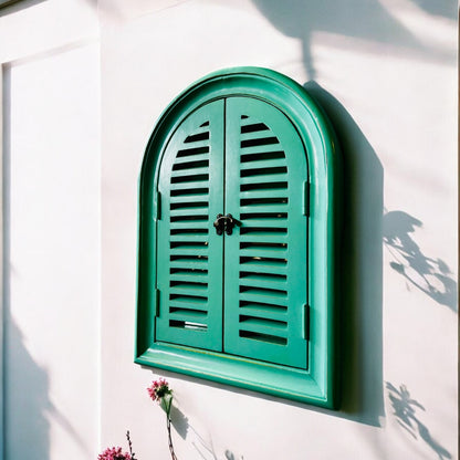 Arch Slatted Window Mirror